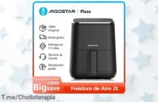 Freidora de aire 2L con pantalla táctil LED y 8 programas rebajada a precio loco para cocinar rápido y rico sin líos, ¡solo hoy este super chollo con rejilla antiadherente fácil de limpiar te espera! No la dejes escapar que vuelan