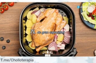 Freidora de aire Aigostar 7L con pantalla táctil, súper potencia y cesta antiadherente para cocinar sin aceite – precio rebajado por poco tiempo, ¡no pierdas este ofertón irresistible!