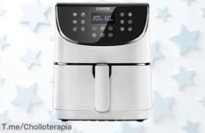 Freidora de aire Cosori 55L con tecnología rapid que cocina en un plis y se limpia sin esfuerzo, precio rebajado ahora por tiempo limitado ¡no dejes pasar este ofertón único!