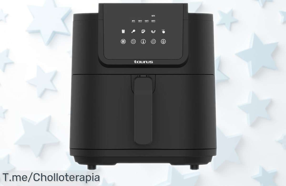Freidora de aire Taurus 8 litros con temporizador digital y 5 menús predefinidos ahora a precio rebajado un super chollo que vuela no pierdas esta oportunidad única para cocinar rápido y saludable ¡lánzate ya!