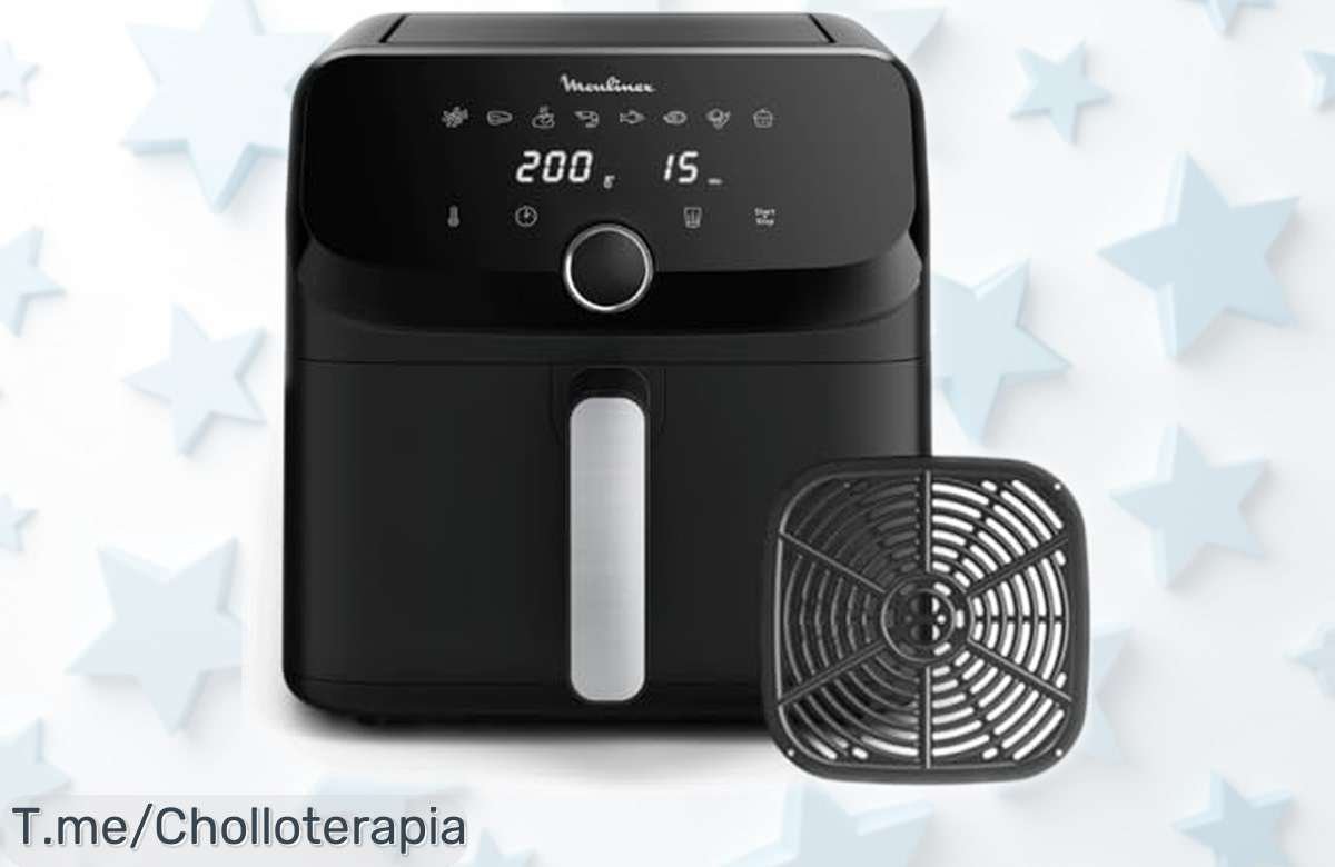 Freidora de aire XL Moulinex Easy Fry Mega 7,5L con 8 programas automáticos a precio rebajado para toda la familia ¡Pilla este ofertón antes que se acabe y cocina sin líos en un abrir y cerrar de ojos!