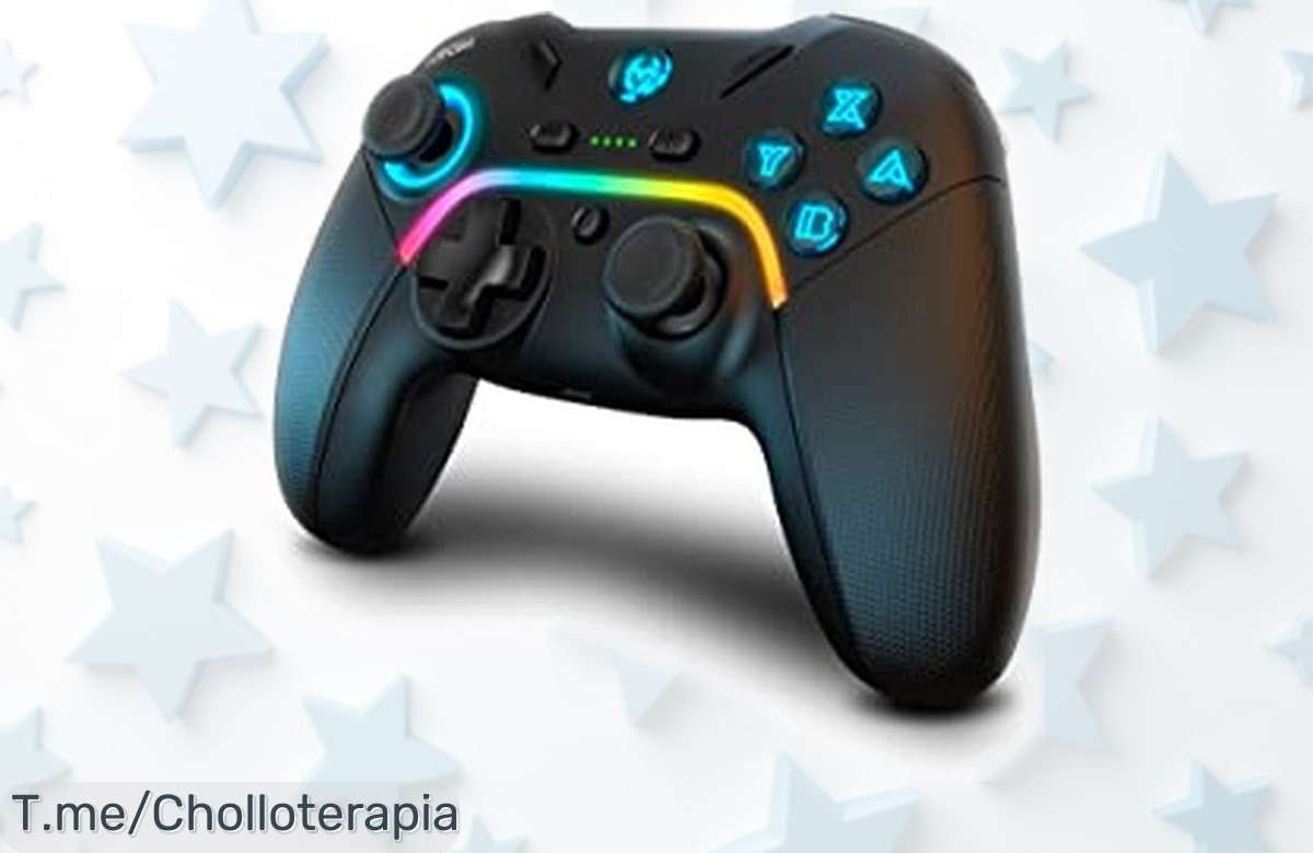 Gamepad inalámbrico KROM Kayros con LEDs RGB y botones a tu estilo, diseño pro que mejora tu juego y setup, oferta rebajada solo tiempo limitado ¡No dejes pasar este super chollo!