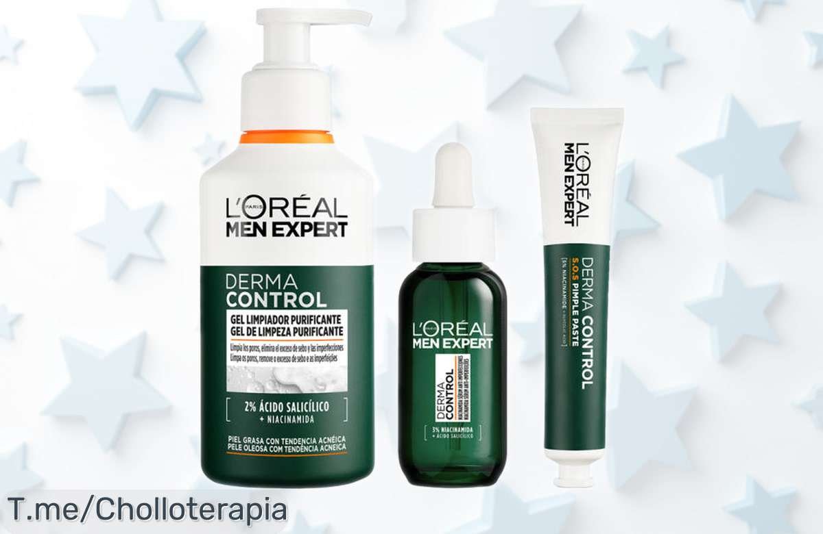 Gel limpiador y pack Derma Control de L’Oréal para piel grasa con descuento brutal que elimina imperfecciones rápido ¡no dejes pasar este ofertón exclusivo por tiempo limitado y consigue una piel que brille solo por salud!