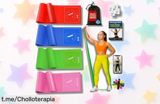 Gomas elásticas super resistentes para musculación con guia y videos, perfecta para entrenar en casa; oferta brutal con precio rebajado y unidades limitadas ¡dale ya que se acaba este súper chollo!
