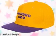 Gorra snapback Leandro Lido No 24 en amarillo y morado con precio rebajado que rompe esquemas, diseño único para volumen máximo de estilo y miradas aseguradas, ¡no pierdas la oportunidad porque vuelan rápido!