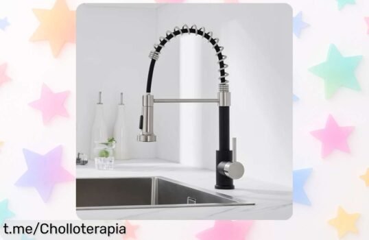 Grifo cocina extraíble Auralum con ducha 2 modos y giro 360° rebajado a precio loco para que limpies sin esfuerzo ¡date prisa que esta oferta vuela!