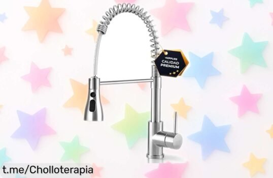 Grifo de cocina extraíble JUPPLIES con giro 360° y diseño ultra resistente llega con precio rebajado, un super chollo que pocos podrán aprovechar ¡date prisa antes que vuelen!