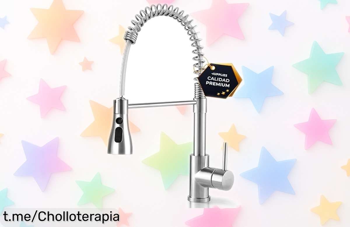 Grifo de cocina extraíble JUPPLIES con giro 360° y diseño ultra resistente llega con precio rebajado, un super chollo que pocos podrán aprovechar ¡date prisa antes que vuelen!