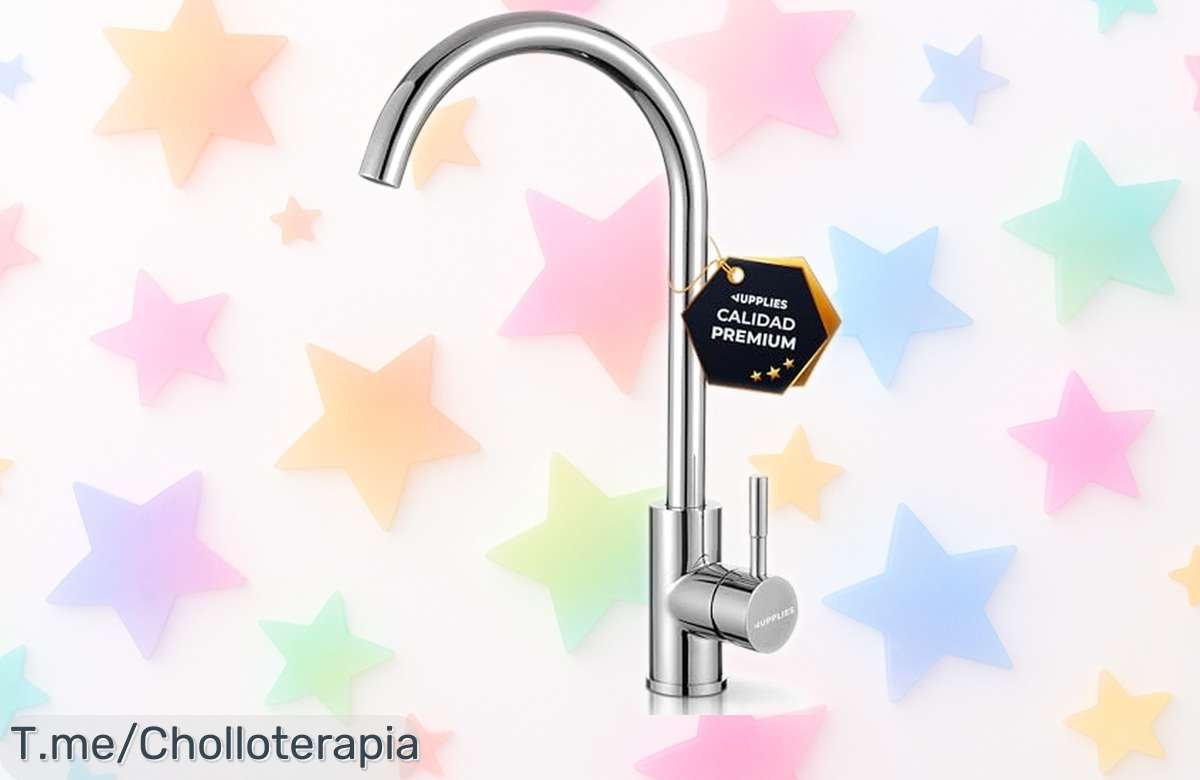 Grifo de cocina extraíble JUPPLIES con giro 360° y triple modo de agua diseño sólido en acero inoxidable precio rebajado solo por poco tiempo no lo pienses más que este ofertón se acaba ya