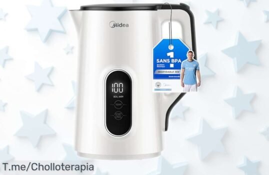 Hervidor eléctrico Midea 1,5L con control de temperatura y doble pared, súper rápido para tu bebida perfecta ¡Precio rebajado que vuela! Corre por este ofertón único antes de que desaparezca