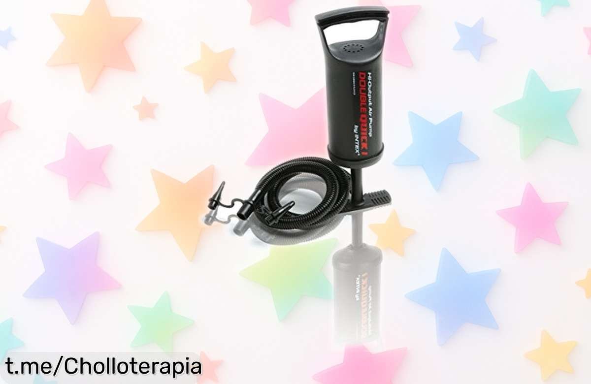 Hinchador de mano Intex 68612 doble velocidad para inflar rápido y sin complicaciones con diferentes boquillas precio rebajado solo por tiempo limitado aprovecha este super chollo ya