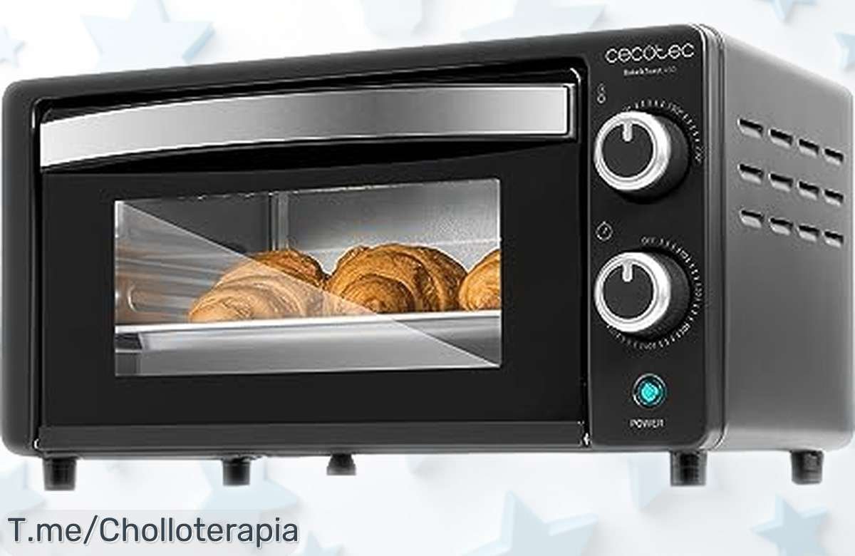 Horno de sobremesa Cecotec Bake&Toast 1090 Black con 1000 W y temporizador hasta 60 min, precio rebajado que no volverá solo unidades limitadas, ¡date prisa y cocina sin complicaciones hoy mismo!