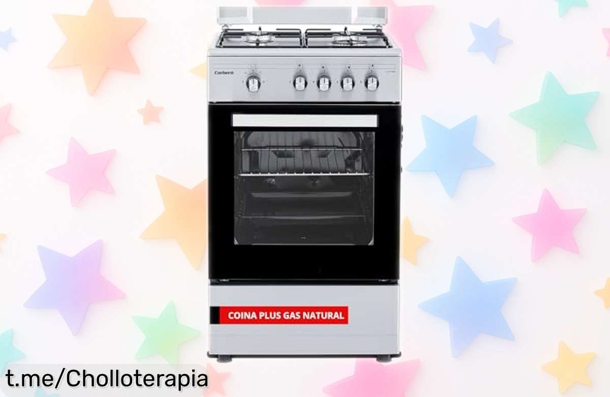 Horno y cocina de gas Corberó CCSF45020NX con 4 fuegos y 43L súper potente a precio rebajado que te dejará boquiabierto solo quedan pocas unidades ¡aprovecha ya este ofertón irresistible!