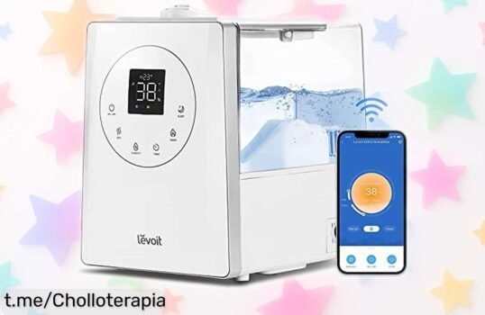 Humidificador Levoit TopFill 6L con niebla fría y caliente, control Alexa y app diseño inteligente para horas sin parar; precio rebajado que se escapa rápido ¡Consíguelo ya antes de que desaparezca este super chollo!