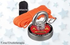 Imán de neodimio N52 mutuactor C48L superpotente que levanta 100 kg sin esfuerzo con cuerda anticorrosión, precio rebajado increíble; oferta limitada que no puedes dejar pasar hoy mismo