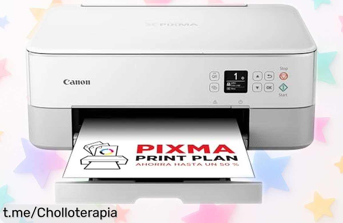 Impresora multifunción Canon PIXMA TS5351i con pantalla OLED y wifi a precio rebajado súper irresistible para imprimir fotos nítidas y documentos rápido desde el móvil ¡Una oferta limitada que no puedes dejar pasar!