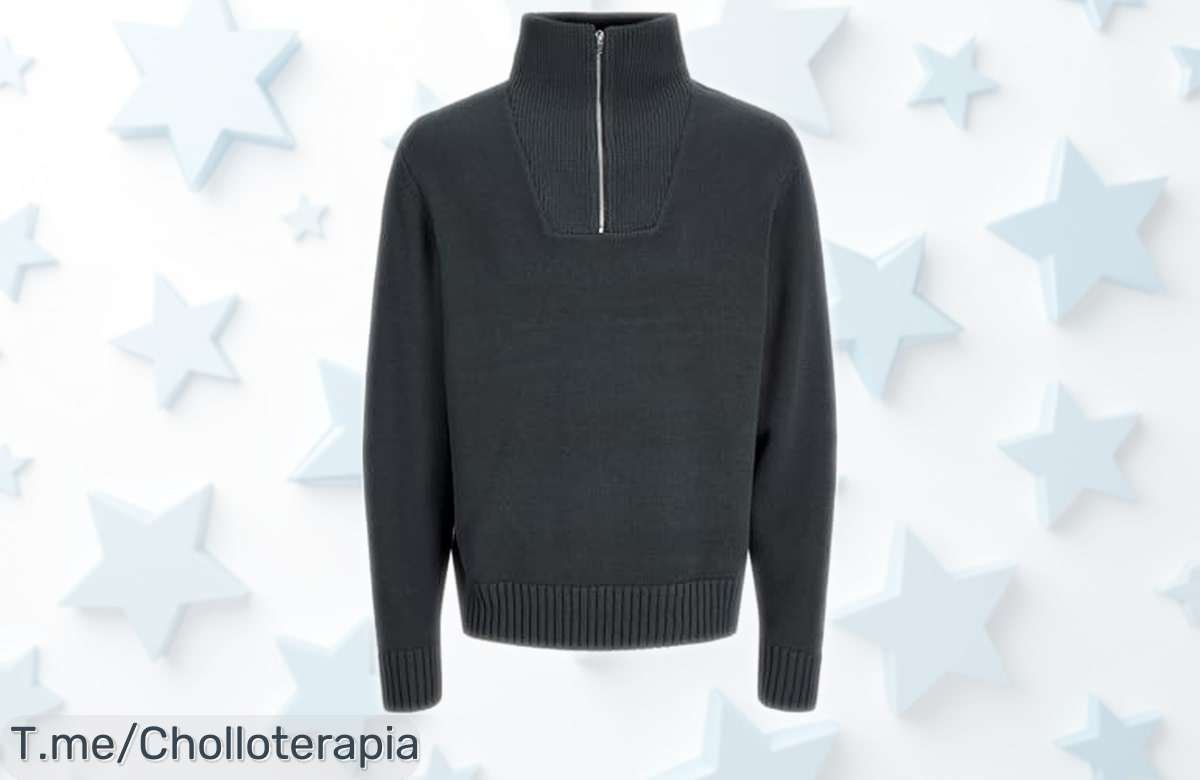 Jersey nordico de Jack & Jones con media cremallera rebajado para un look casual y calidad danesa que resiste todo, ¡un super chollo que no puedes dejar escapar! Corre que vuelan las unidades a precio muy bajo.
