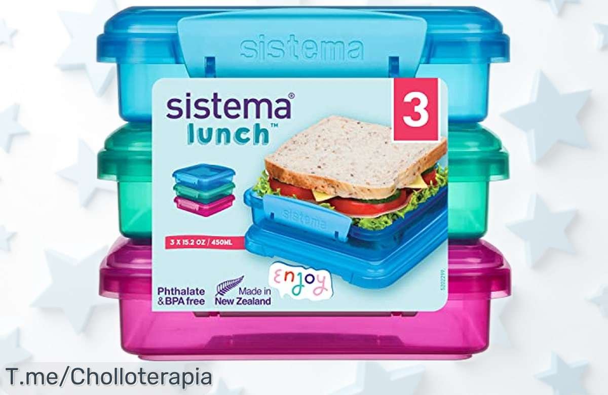 Juego de 3 fiambreras apilables con cierre seguro rebajadas ahora mismo: lleva tu sándwich siempre fresco y listo en microondas o congelador, ¡una oferta que vuela!