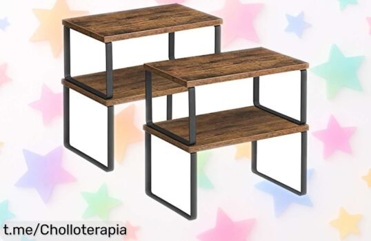 Juego de 4 estantes SONGMICS súper resistentes y apilables para cocina o baño con precio rebajado que desaparece rápido, aprovecha este ofertón único antes de que se acaben las unidades ¡corre por el tuyo ya!