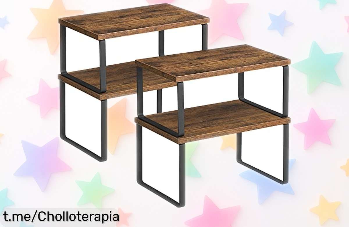 Juego de 4 estantes SONGMICS súper resistentes y apilables para cocina o baño con precio rebajado que desaparece rápido, aprovecha este ofertón único antes de que se acaben las unidades ¡corre por el tuyo ya!