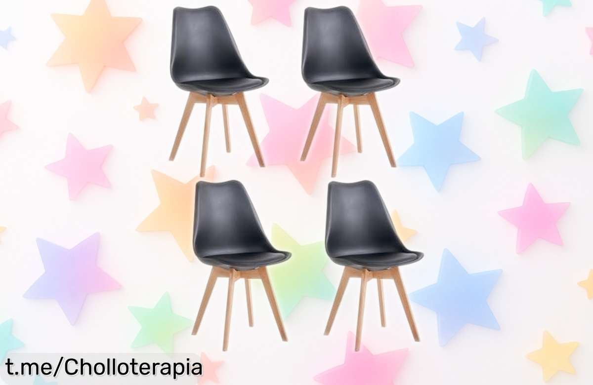 Juego de 4 sillas JZGORC con patas de haya maciza y diseño ergonómico, ahora rebajadas a precio muy bajo: montaje rápido y calidad top en un super chollo que se acaba pronto ¡No lo pienses más!