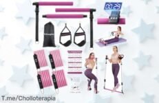 Juego de barra de pilates ALongSong con 4 bandas resistentes precio rebajado para entrenar en casa y subir tu nivel ya ¡date prisa que vuelan!