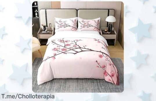 Juego de cama de flores de cerezo Homewish 100% algodón con diseño japonés único y cremallera oculta, ¡un super chollo con precio rebajado que no puedes dejar escapar, oferta limitada y vuelan rápido!