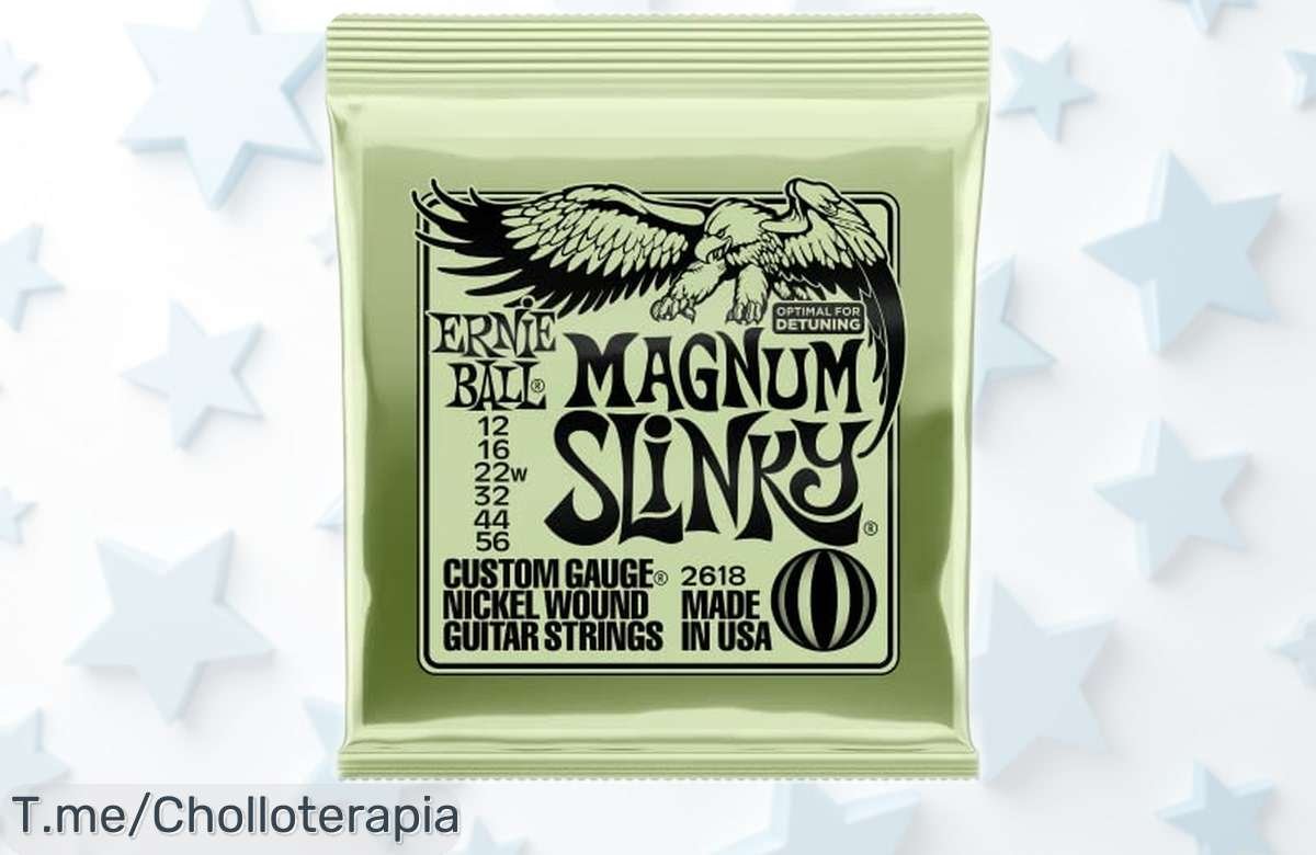 Juego de cuerdas para guitarra eléctrica Ernie Ball Magnum Slinky con entorchado de níquel, sonido brutal a precio rebajado que no se repetirá ¡Corre que vuelan y dale vida a tus riffs ahora mismo!