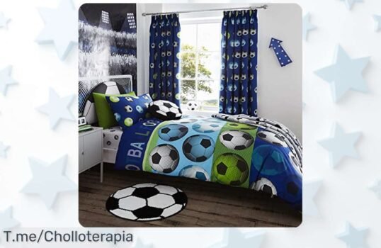 Juego de funda nórdica Catherine Lansfield Football Blue con tela suave y súper transpirable, rebajado fino para que no te quedes sin él ¡Corre que vuelan estas fundas perfectas para el descanso!