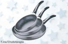 Juego de sartenes San Ignacio Soul Marble 3 piezas negras con oferta brutal y precio rebajado que no se repite, calidad top para cocinar como un chef ¡Date prisa que estas unidades vuelan!