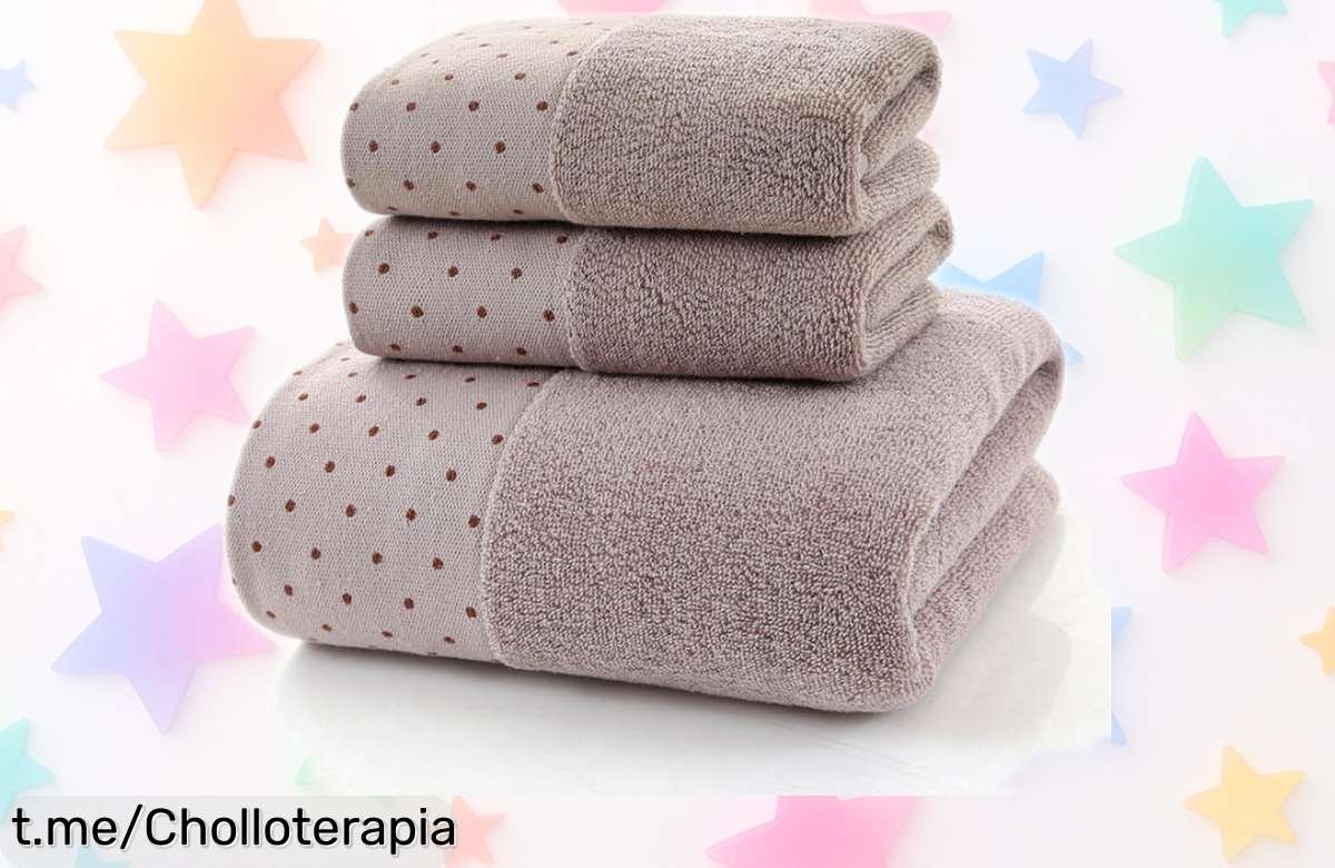 Juego de toallas 3 piezas 100% algodón suave con diseño moderno rebajado brutalmente solo por tiempo limitado consigue las tres para baño, manos y cara ¡no esperes más que vuelan!