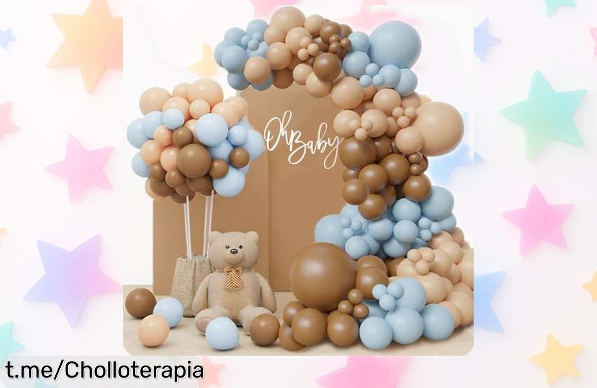 Kit de arco de globos marrón y azul con 147 piezas para fiestas perfecto para baby shower y bodas precio rebajado solo por tiempo limitado aprovecha este super chollo que hará tu celebración inolvidable ¡corre antes que se acabe!