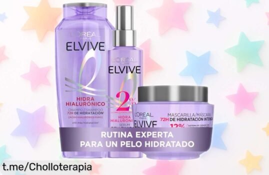 Kit hidratación intensiva para pelo L’Oreal Elvive con ácido hialurónico 72h de frescura y vitalidad oferta rebajada que vuela, no pierdas este super chollo ni un segundo más