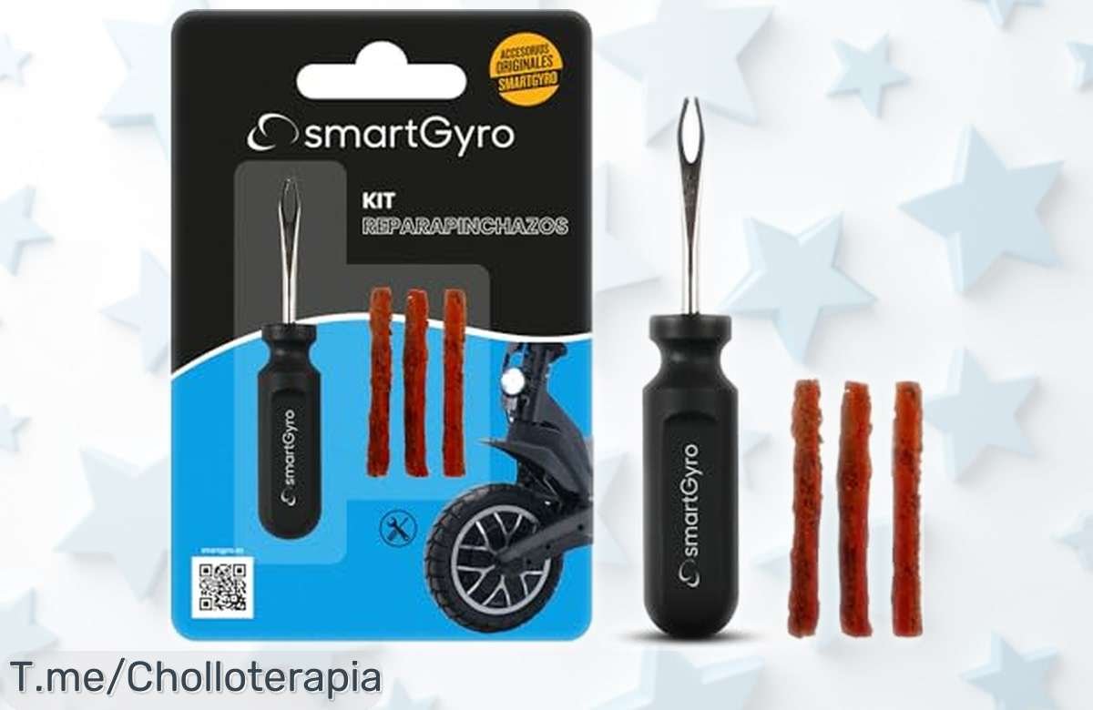 Kit reparapinchazos SMARTGYRO para ruedas tubeless y patinetes eléctricos, solución ultrarrápida sin sacar la rueda con mango resistente y materiales premium a un precio rebajado que no puede durar mucho ¡Lánzate ya!