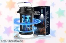 Lámpara antimosquitos Morole con LED y USB alucinante, electrocutando bichos a 4500V en 360° sin pausa, rebajada para que no la dejes escapar: ¡un ofertón temporero que hace tu verano mucho más tranquilo!