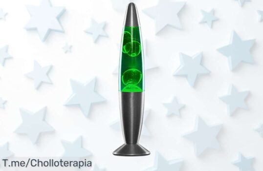 Lámpara de lava InnovaGoods vintage con luz que calma el estrés, bombilla y repuesto incluidos, en un descuentazo por tiempo limitado ¡una oferta rebajada que no puedes dejar escapar!