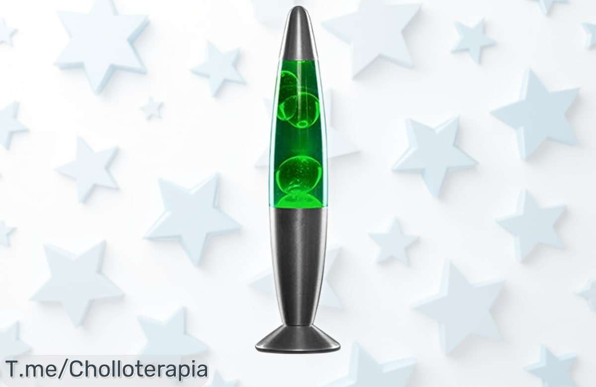 Lámpara de lava InnovaGoods vintage con luz que calma el estrés, bombilla y repuesto incluidos, en un descuentazo por tiempo limitado ¡una oferta rebajada que no puedes dejar escapar!