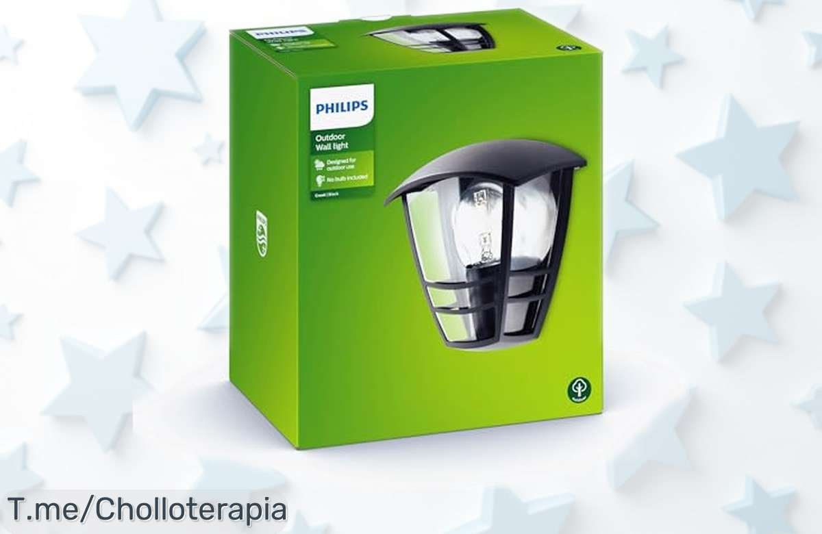 Lámpara de pared Philips My Garden Creek con luz blanca cálida y diseño moderno rebajada por tiempo limitado ¡Dale a tu jardín ese toque especial que merece antes que se agoten estas unidades!