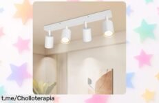 Lámpara de techo Dehobo con 4 focos giratorios que iluminan donde vos quieras, diseño moderno y súper práctica ahora con precio rebajado; un ofertón único para darle vida a tu casa ¡aprovechá antes que se acabe el stock!