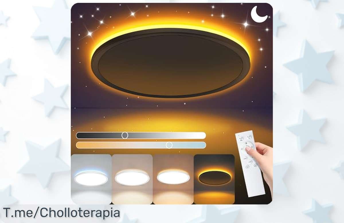Lámpara de techo regulable Neemosi 24W con mando, luz ámbar y temporizador precio rebajado para dar a tu hogar la atmósfera perfecta sin que se te escape este super chollo limitado ¡dale luz ya!