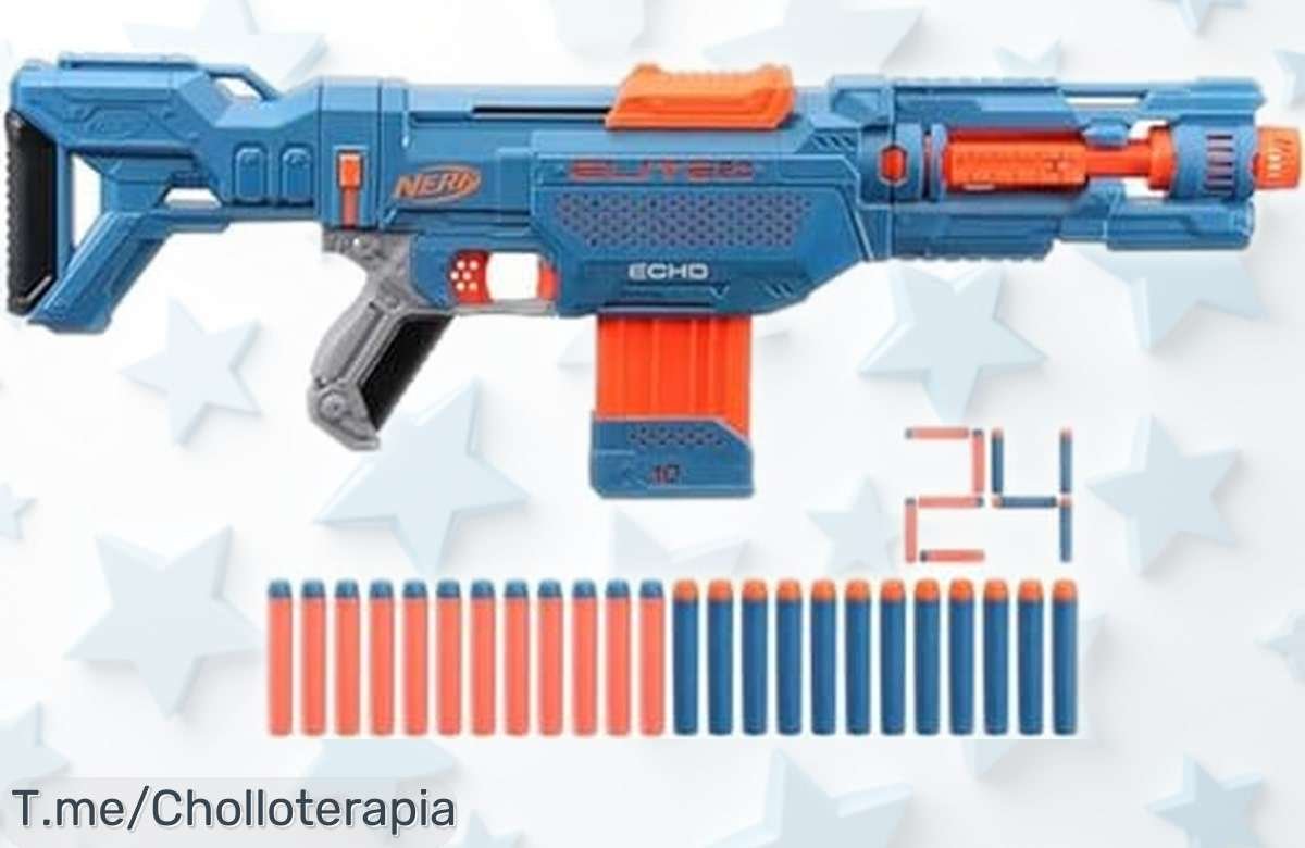 Lanzador Nerf Elite 2.0 Echo CS10 con motor potente y 24 dardos para disparo sin parar, ahora a precio rebajado que no se ve todos los días ¡corre y llévate este super chollo antes de que desaparezca!