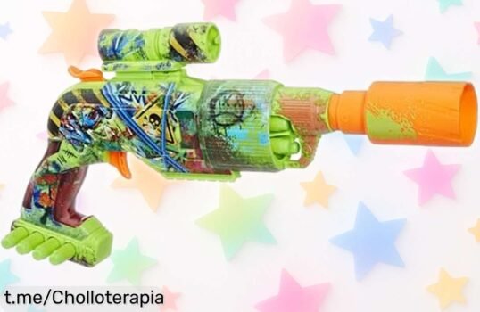 Lanzador Nerf Zombie Driller con 16 dardos verdes, tambor giratorio y mira telescópica a precio rebajado que no puedes perder ¡Date prisa que esta super oferta vuela!
