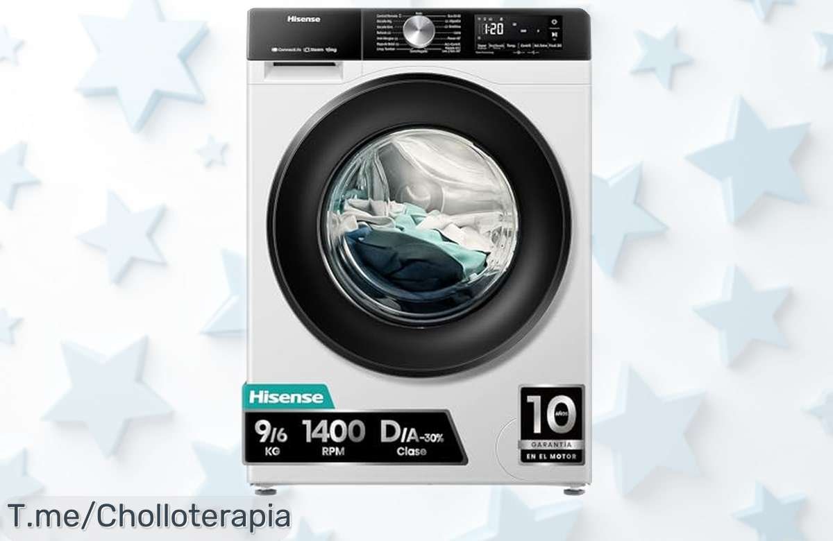 Lavadora secadora Hisense WD3S9043BW3 con tecnología inverter y 15 programas rebajada a un precio bajísimo que vuela ¡Corre que se agota esta oferta brutal!
