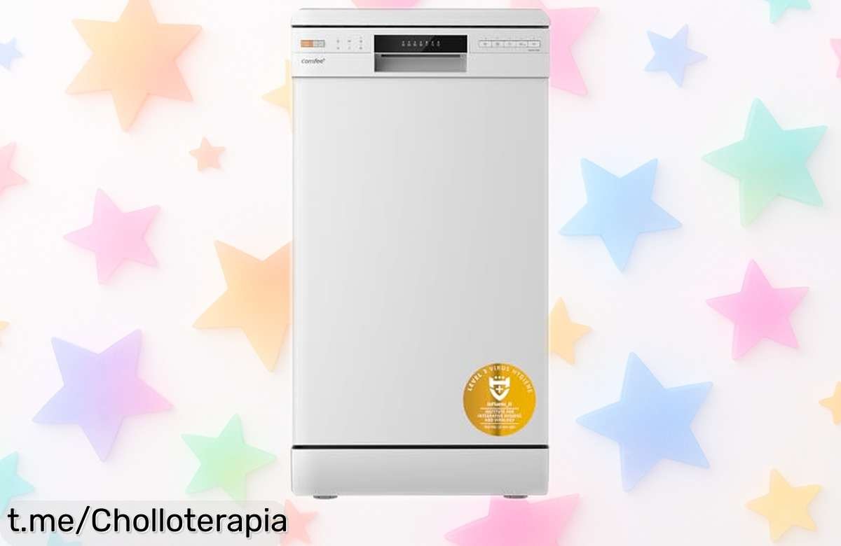 Lavavajillas Comfee’ CDWEF1034BW con 10 cubiertos y limpieza a 72 ℃, función rápida de 30 min ¡rebajado a un precio loco para que disfrutes platos impecables ya mismo sin esperar! Corre que vuelan estos super chollos.