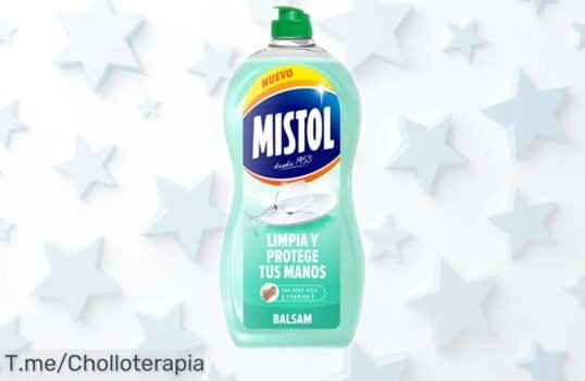 Lavavajillas líquido Mistol Aloe Vera 950 ml con super concentración que derrite la grasa más rebelde cuidando tus manos mientras deja todo brillante, aprovecha esta rebaja brutal antes de que se agote ¡corre a por él!