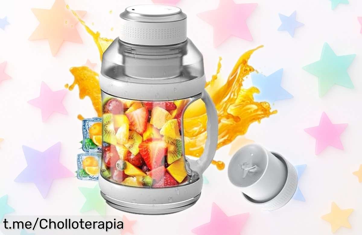 Licuadora portátil Jingfeng con motor potente y batería USB tipo C, licúa en 20 segundos diseño sin cables ¡oferta rebajada que se va volando aprovecha este super chollo ya!