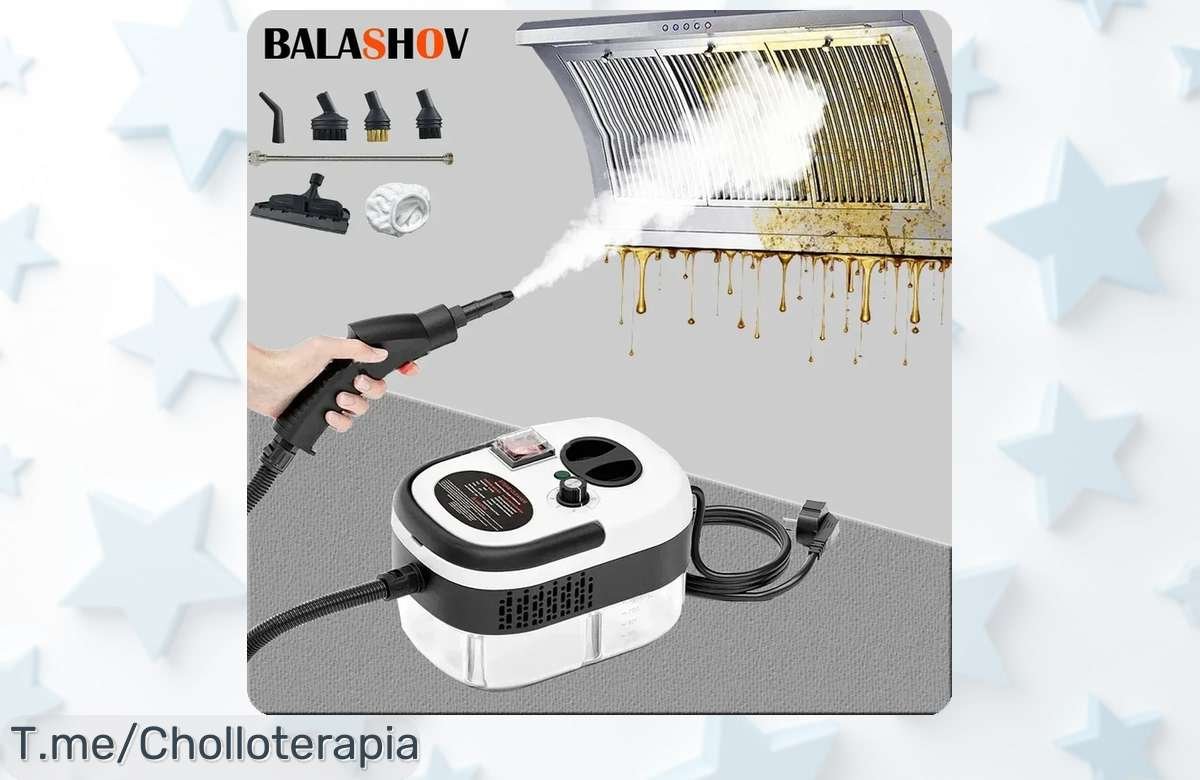 Limpiador a vapor de mano 2500W con potencia brutal para eliminar suciedad difícil en coche, cocina y suelo precio rebajado nunca visto ¡Corre que vuelan estos super chollos!