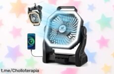 Linterna Led Odoland con ventilador y 20000mAh batería para camping, ¡rebajada a precio de ganga! Súper oferta limitada que no puedes perder si quieres luz potente y aire fresco en tus aventuras o cortes de luz Corre por la tuya antes que vuelen