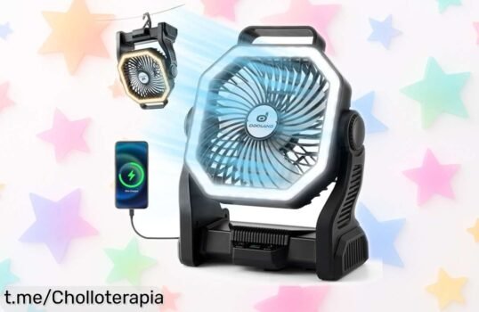 Linterna Led Odoland con ventilador y 20000mAh batería para camping, ¡rebajada a precio de ganga! Súper oferta limitada que no puedes perder si quieres luz potente y aire fresco en tus aventuras o cortes de luz Corre por la tuya antes que vuelen