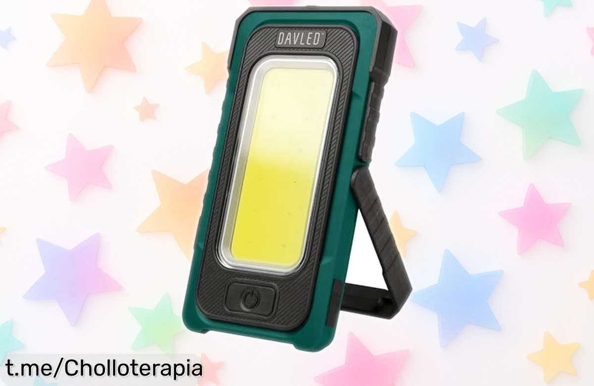 Linterna taller Led Davled con batería recargable y cargador solar que dura 100,000 horas, carga tu móvil rapidísimo; precio rebajado brutal por tiempo limitado ¡pilla este super chollo antes de que se agote!